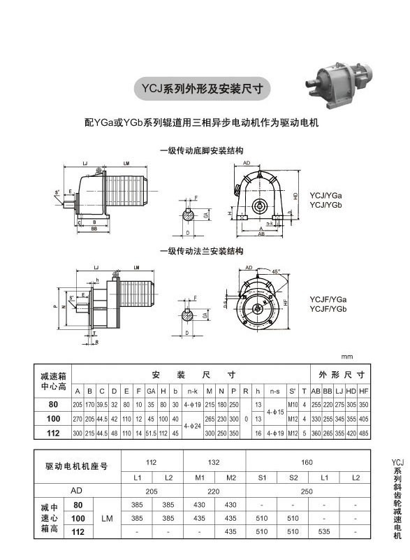 YCJ系列斜齒輪減速電機